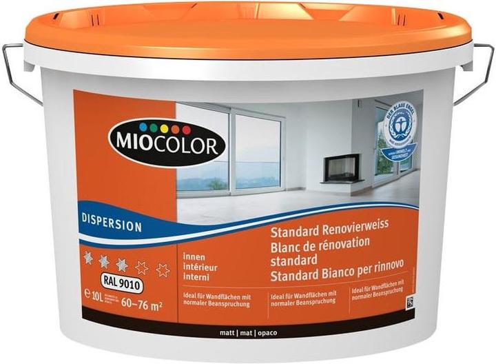 Actual product image Miocolor Dispersion Renovation white RAL 9010 (Pure white, 2.50 l)