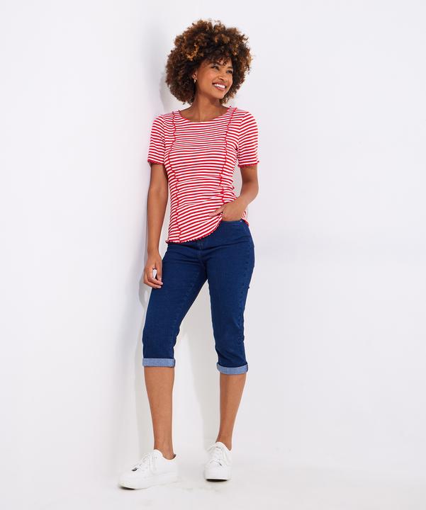Actual product image Joe Browns Exposed Seam Striped Scoop Neck Tee (46)