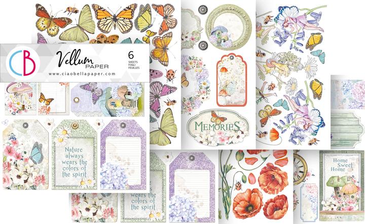 Produktbild Ciao Bella Vellum Paper "Enchanted Land", 15 x 15 cm, 6 Blatt (90 g/m², 6 x)