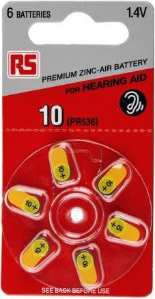 Actual product image Rs Pro RS Zinc Air PR70 Battery 6 Pack (6 pcs., PR70)