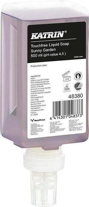 Actual product image Katrin Saebe Flydende Sunny Garden Touchfree 500 ml,12 fl x 500 ml/krt (Liquid soap, 500 ml)