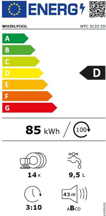Etichetta energetica Whirlpool WFC3C33CH