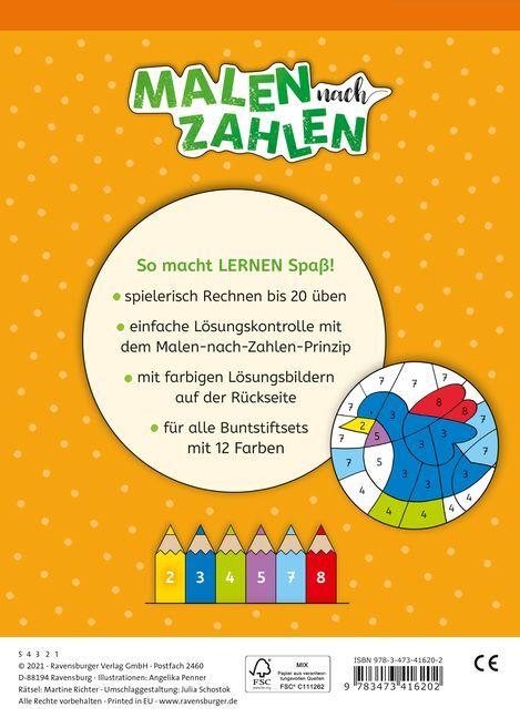 Actual product image Ravensburger Paint by numbers, 1st grade: Arithmetic to 20