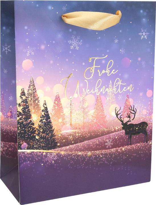 Produktbild Idena Geschenktasche Weihnachten lila 18x8x23cm (Geschenktüte)