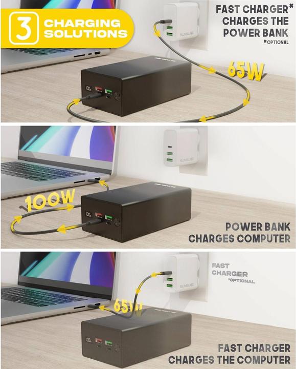 Immagine prodotto Sunslice Batteria esterna "Gravity 40" (40000 mAh, 100 W, 100 Wh)