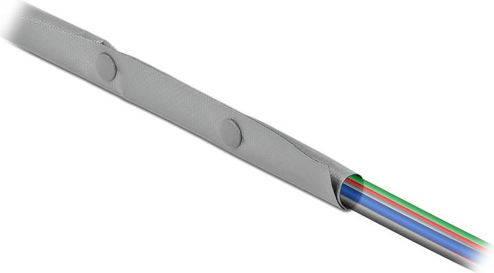 Image du produit Delock Gaine de câble 2 m x 10 mm, fermeture à bouton Gris (Gaines pour câbles, 200 cm)