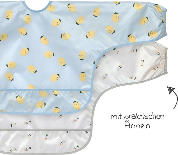 Actual product image Lässig Ärmellätzchen mit Auffangschutz 2er Pack Happy Fruits Lemon (6 months)