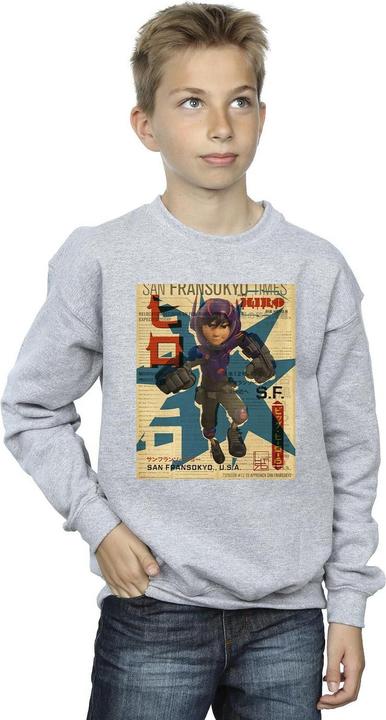 Immagine prodotto Disney Big Hero 6 Baymax Hiro Newspaper Felpa Ragazzi (152, 158)