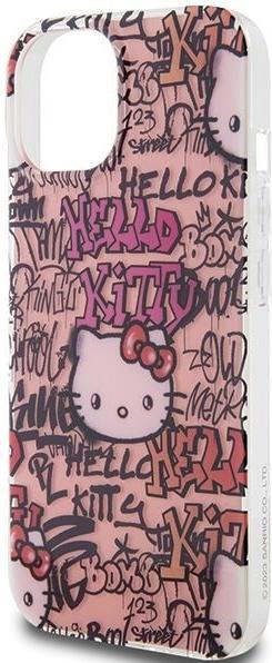 Produktbild Hello Kitty HKHCP15SHDGPTP iPhone 15 6.1" różowy/pink hardcase IML Tags Graffiti (Apple iPhone 15)