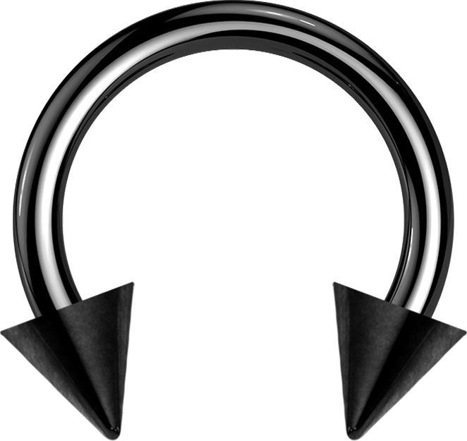 Star Piercing Circular Barbell schwarz mit zwei Cones (Chirurgenstahl 316L, ohne Messing)