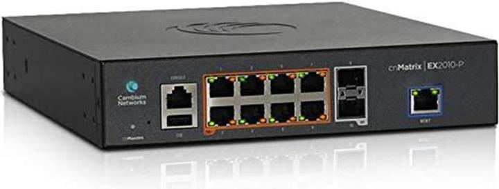 Actual product image Cambium Networks cnMatrix EX2010-P Managed L2/L3 Gigabit Ethernet (10/100/1000) Power over Ethernet (PoE) 1U (10 Ports)