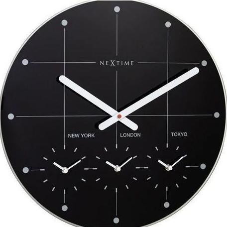 Produktbild Nextime Wanduhr - Ø 43 cm - schwarz - Big City (43 cm)