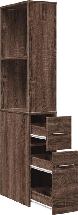 Immagine prodotto VidaXL Armadietto da bagno Armadietto alto Armadietto intermedio Rotelle strette Aspetto rovere marrone (22 x 41 x 135 cm)