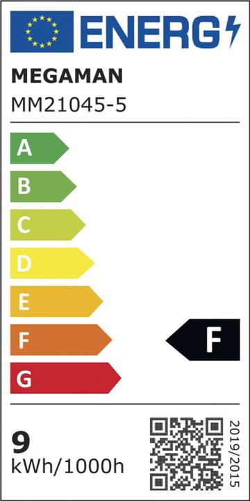 Energie-Label Megaman LED E27 warmGlühlampenform (E27, 9.50 W, 810 lm, 1 x, F)