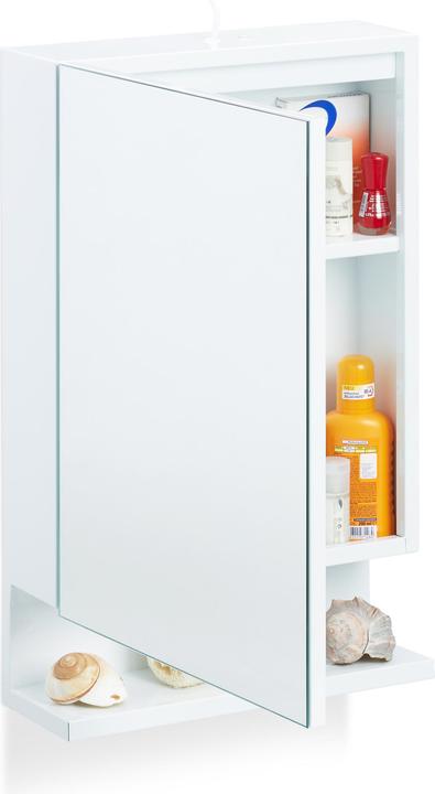 Image du produit Relaxdays Armoire de Toilette 1 Porte Miroir Prise (35 x 12 x 55 cm)