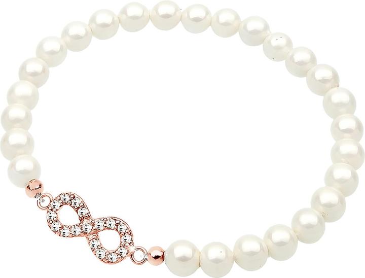 Immagine prodotto Elli Bracciale Infinity Perla Cristalli Argento 925 (18 cm, Argento 925, Cristallo di vetro, Perle di conchiglia, Plastico)