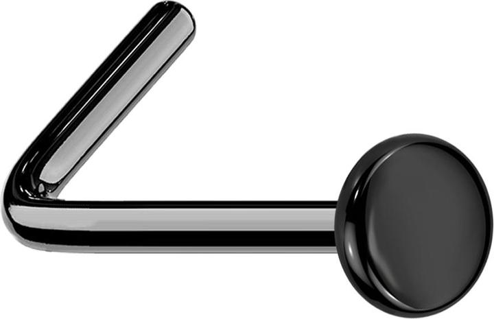 Produktbild Star Piercing Nasenstecker gewinkelt schwarz mit Teller (ohne Messing, Titan G23)