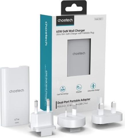 Produktbild Choetech USB-C und USB-A GaN Fast Charger (65 W)