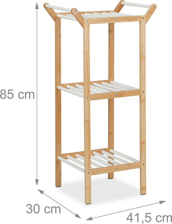 Immagine prodotto Relaxdays Mensola da bagno porta asciugamani (41,5 x 30 x 85 cm)