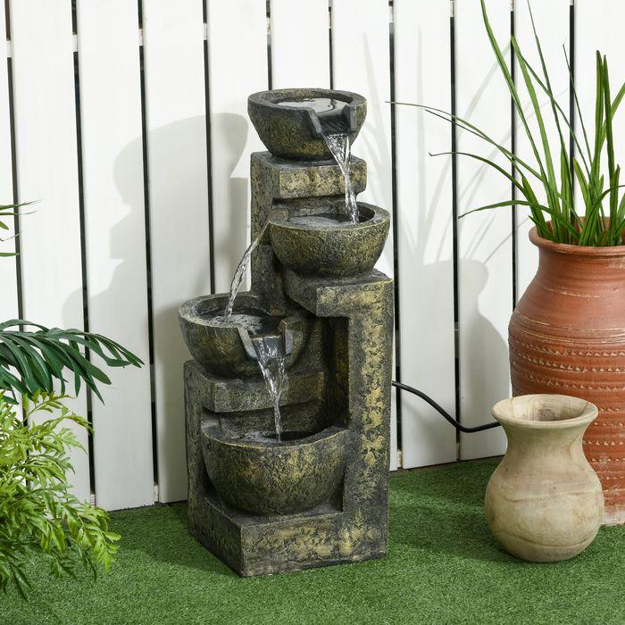 Produktbild Swisshandel24 Gartenbrunnen, einstellbare Strömung, Kunstharz, grau