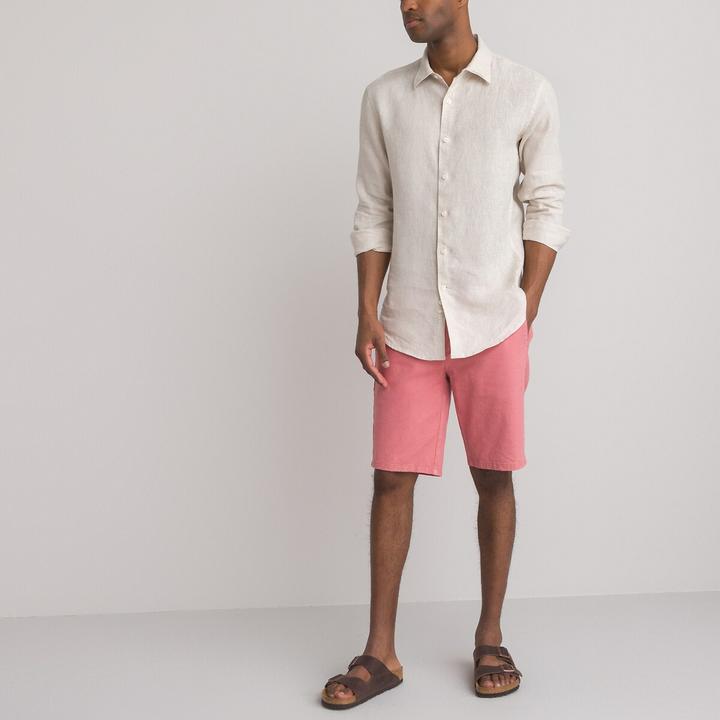 Image du produit La Redoute Collections Chemise droite en lin Signature à manches longues (S)
