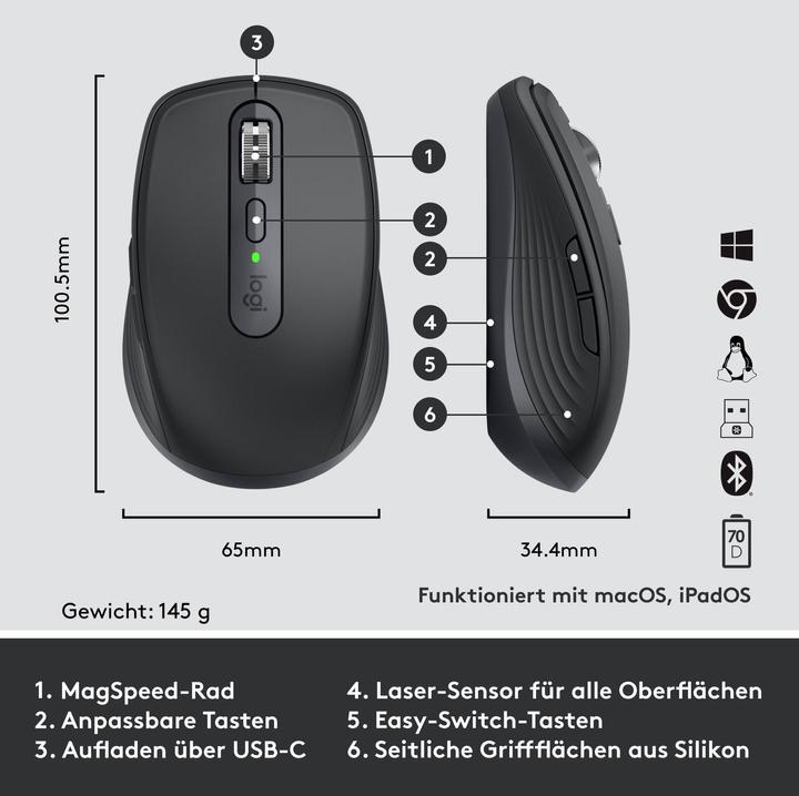 Actual product image Logitech MX Anywhere 3 for Business (Wireless)