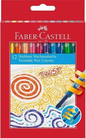 Immagine prodotto Faber-Castell 120003 - Pastelli a cera Twistable, confezione da 12 pezzi (Multicolore, 12 x)