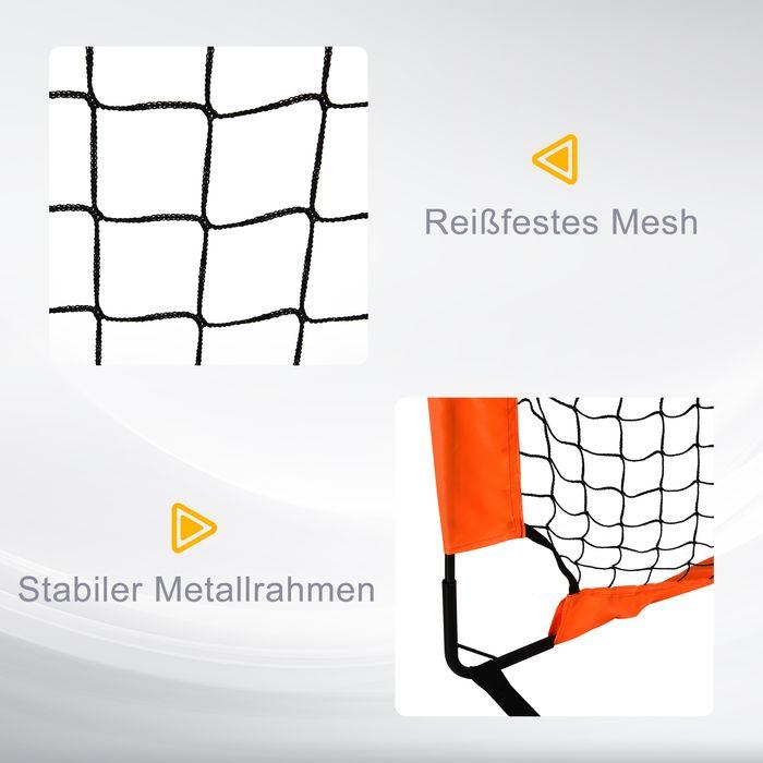 Immagine prodotto Swisshandel24 Fussballtore Fussballnetz 2er Set Minitore Faltbar Oxfordstoff Outdoor Orange