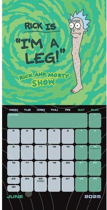 Image du produit Rick And Morty Calendrier mural carré 2025 (30 x 30 cm, Allemand)