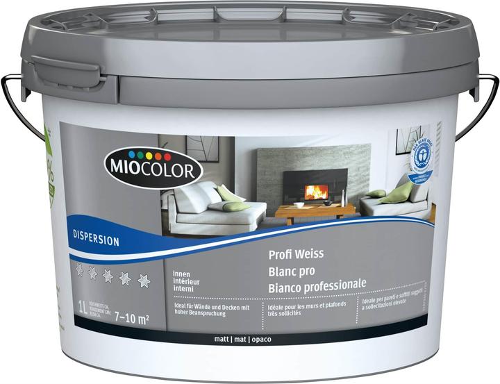 Image du produit Miocolor Peinture de dispersion professionnelle (Blanc, 1 l)