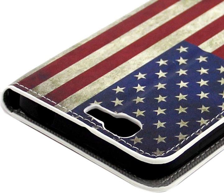 Produktbild König Design Handyhülle Tasche für Handy Huawei Ascend G7 Retro Fahne USA