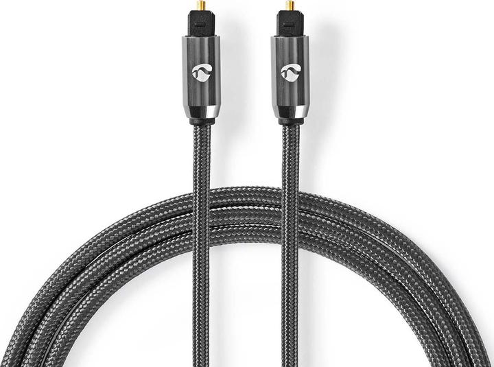 Immagine prodotto Nedis Cavo audio ottico TosLink maschio, 5m, rotondo, intrecciato - Grigio con metallo (5 m, TOSLINK)