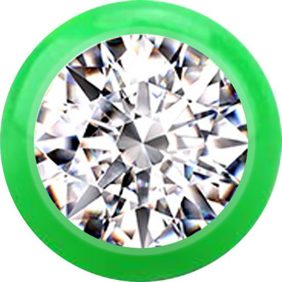 Immagine prodotto Star Piercing Palla verde con cristallo d'argento (senza ottone, Acrilico)