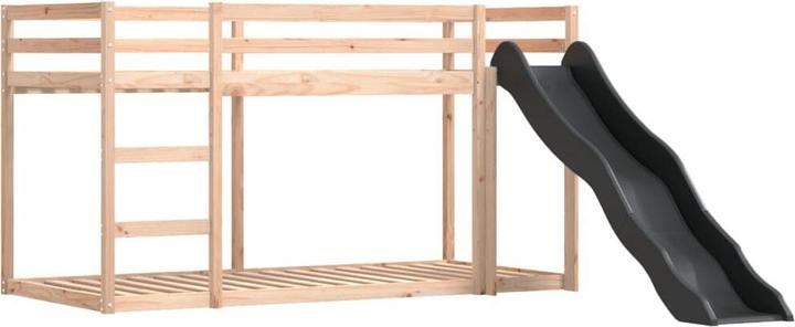 Produktbild VidaXL Etagenbett mit Rutsche und Gardinen (90 x 200 cm)