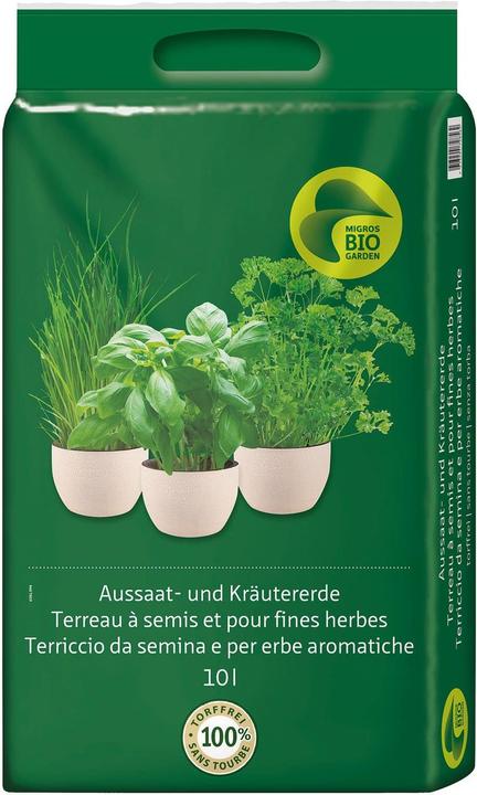 Image du produit Migros-Bio Garden Terreau pour semis et herbes aromatiques (10 l, Sol sans tourbe)