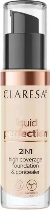 Produktbild Claresa Liquid Perfection 2In1 Concealer & Foundation With Matte Finish Liquid 102 Warm Medium 34G