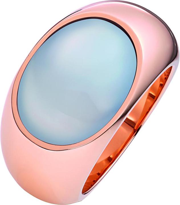 Produktbild Xen Ring mit blauen Chalcedon - rosè vergoldet (56)