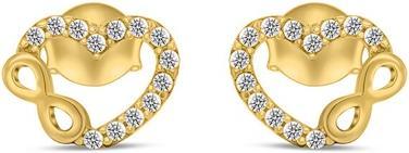 Image du produit Brilio Silver - Charm boucles d'oreilles coeur plaqué or EA359Y
