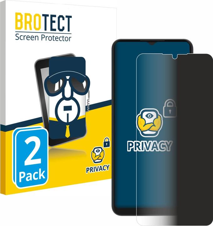 Productafbeelding BROTECT Anti-spionnetje privacyfolie Beschermfolie tegen blauw licht (2 Stuk, ZTE Blade A52)
