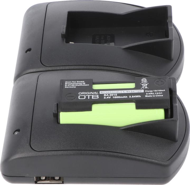 Produktbild AccuCell Schnell-Ladegerät und 2x Akku passend für den Sennheiser BA2015 (Akku)