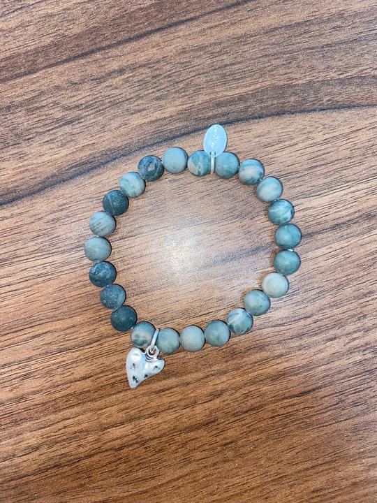 Andreani Armband mit Herzanhänger aus echter natürlicher Jade (8 cm)