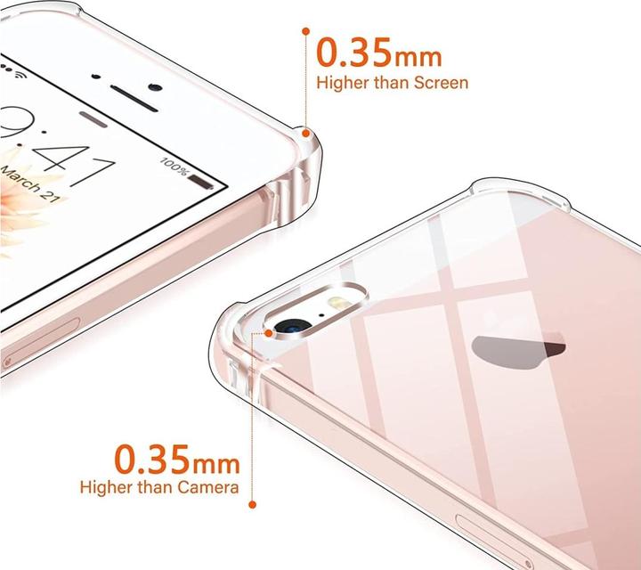 Actual product image Screenguard Apple iPhone 5/5S/SE Case Crystal Soft Airbag Bumper (Apple iPhone 5)
