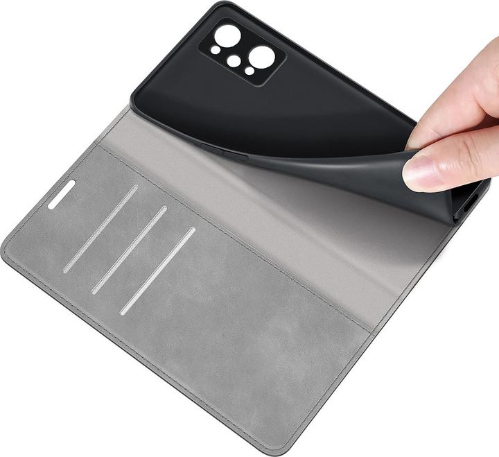 Produktbild Cazy Book Case Kompatibel mit Realme GT Neo 3T - Hülle klappbar Magnetisch Kunstleder - Grau (Realme GT Neo 3T)