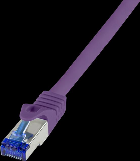 Produktbild LogiLink Patchkabel Ultraflex, Kat.6A, S/FTP, 0,5 m, violett (S/FTP, CAT6a, 0.50 m)