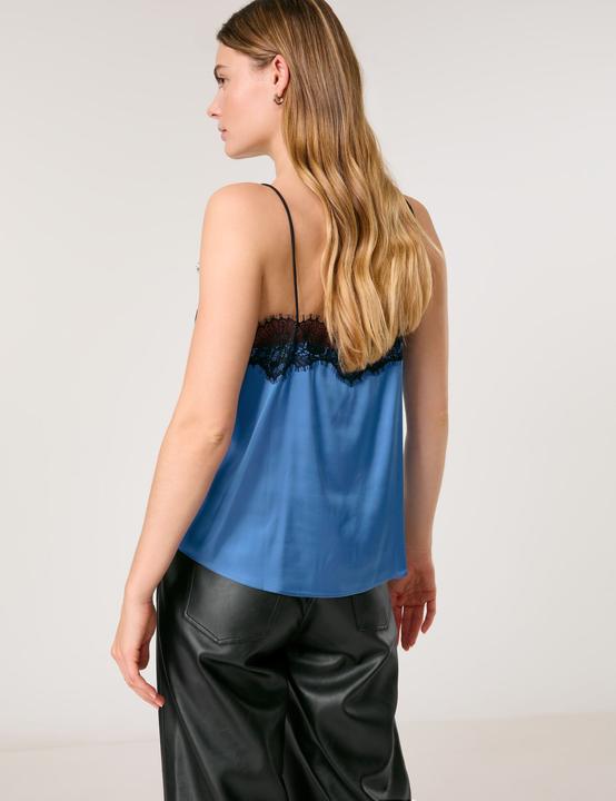 Actual product image Taifun Satin-Top mit Spitze Bluse ohne Arm - 65168 (34)