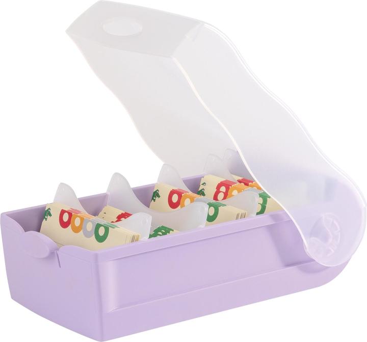 Produktbild Han Karteibox CROCO DIN A7 quer, Lernkartei mit 100 Karten, transluzent-pastelllila (A7)