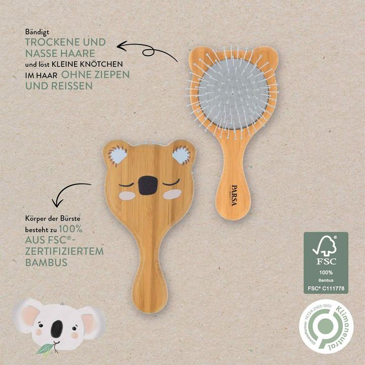 Produktbild Parsa Beauty PARSA Nature Kids Wet & Dry Bürste, Koalaprint FSC-zertifiziertes Bambus Holz