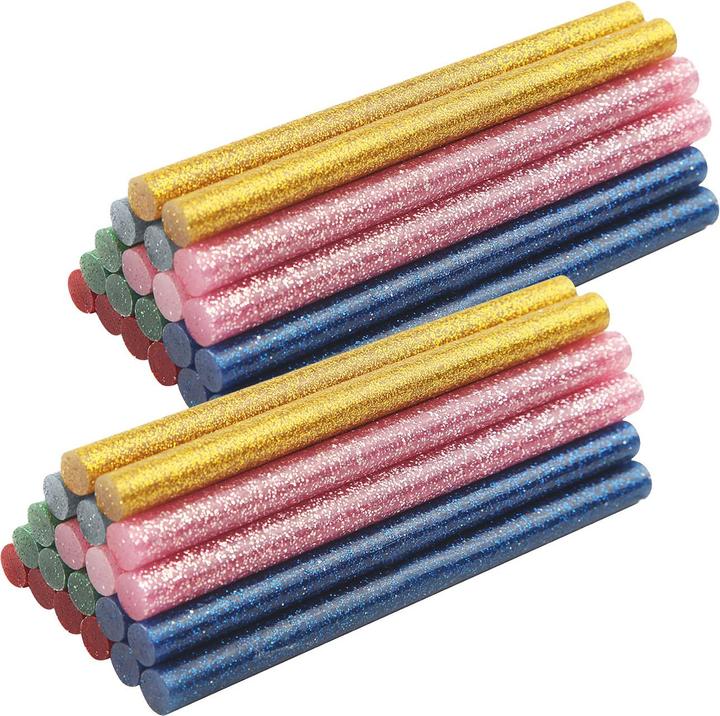 Mannesmann 40 low-temperature glue sticks, glitter