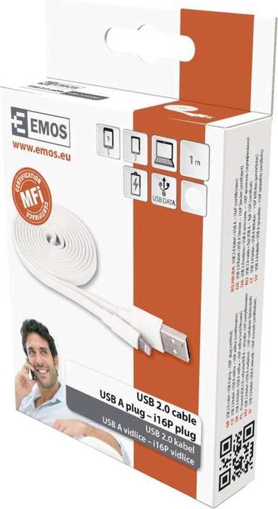 Produktbild Emos USB Kabel 2.0 A Stecker - i16P Stecker 1m, weiss (1 m, USB 2.0)