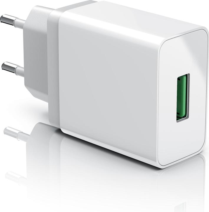 Actual product image Aplic USB charger 3000 mA, Quick Charge 3.0 USB charger 1x USB A QC 3.0 port / max. 3A via QC, white (18 W)